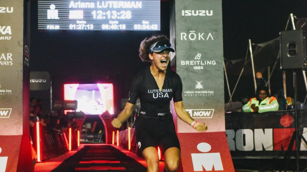 Ariana Luterman finish line IRONMAN South Africa