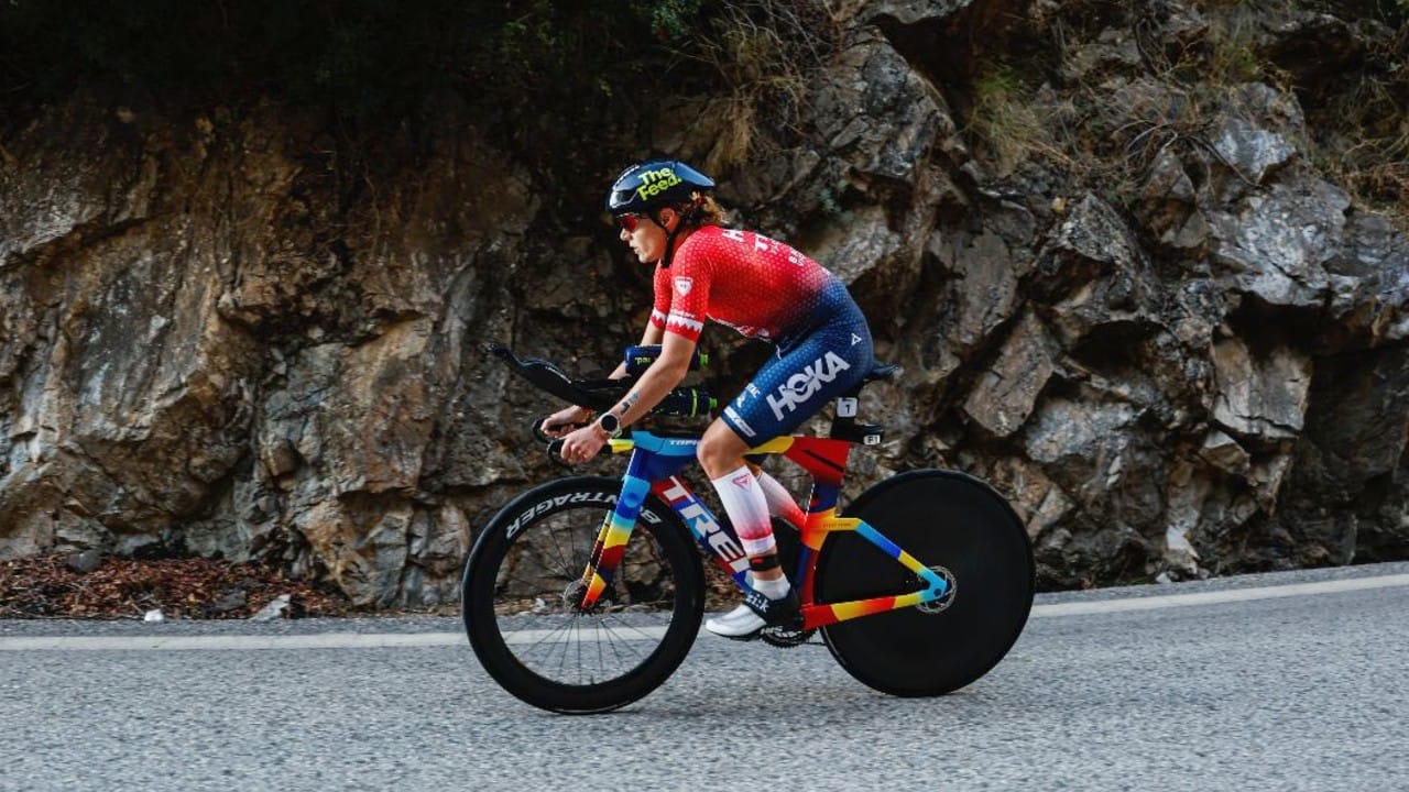 Taylor Knibb bike IRONMAN 70.3 Worlds 2025