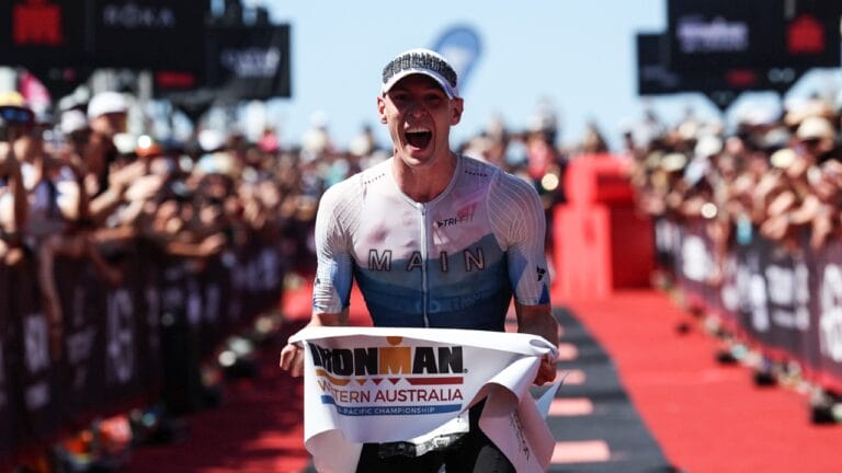 Britain's Cameron Main claims the IRONMAN Western Australia Asia-Pacific Championship title on his full distance debut - Photo Korupt Vision