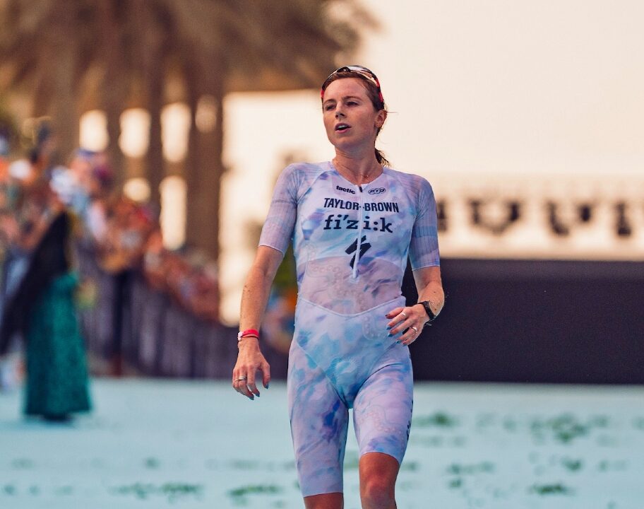 Georgia Taylor Brown Qatar T100 crosses finish line 2025