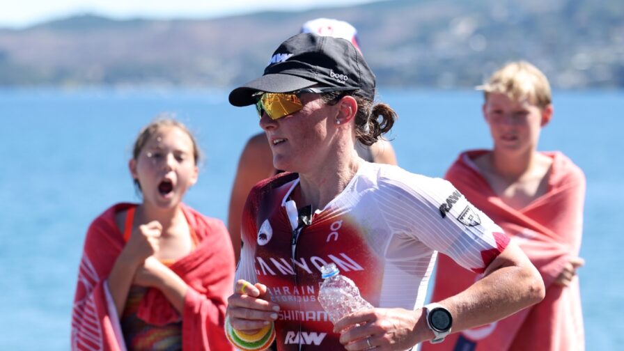 Kat Matthews fans cheering IRONMAN New Zealand run 2026