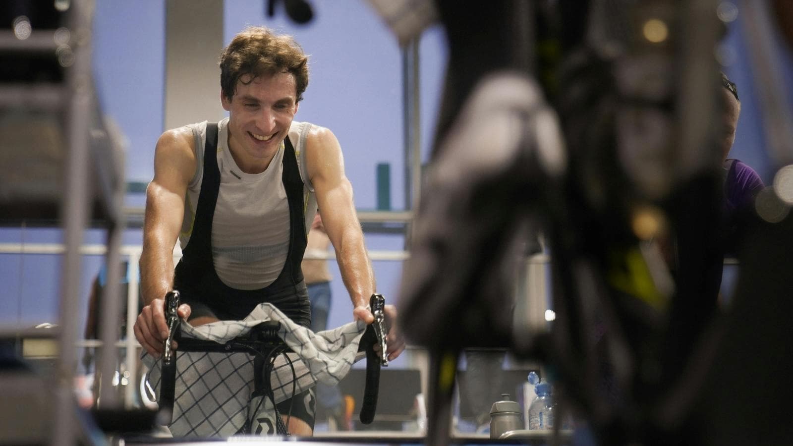 cyclist training with power meter focusing on structured intervals for half ironman cycling performance