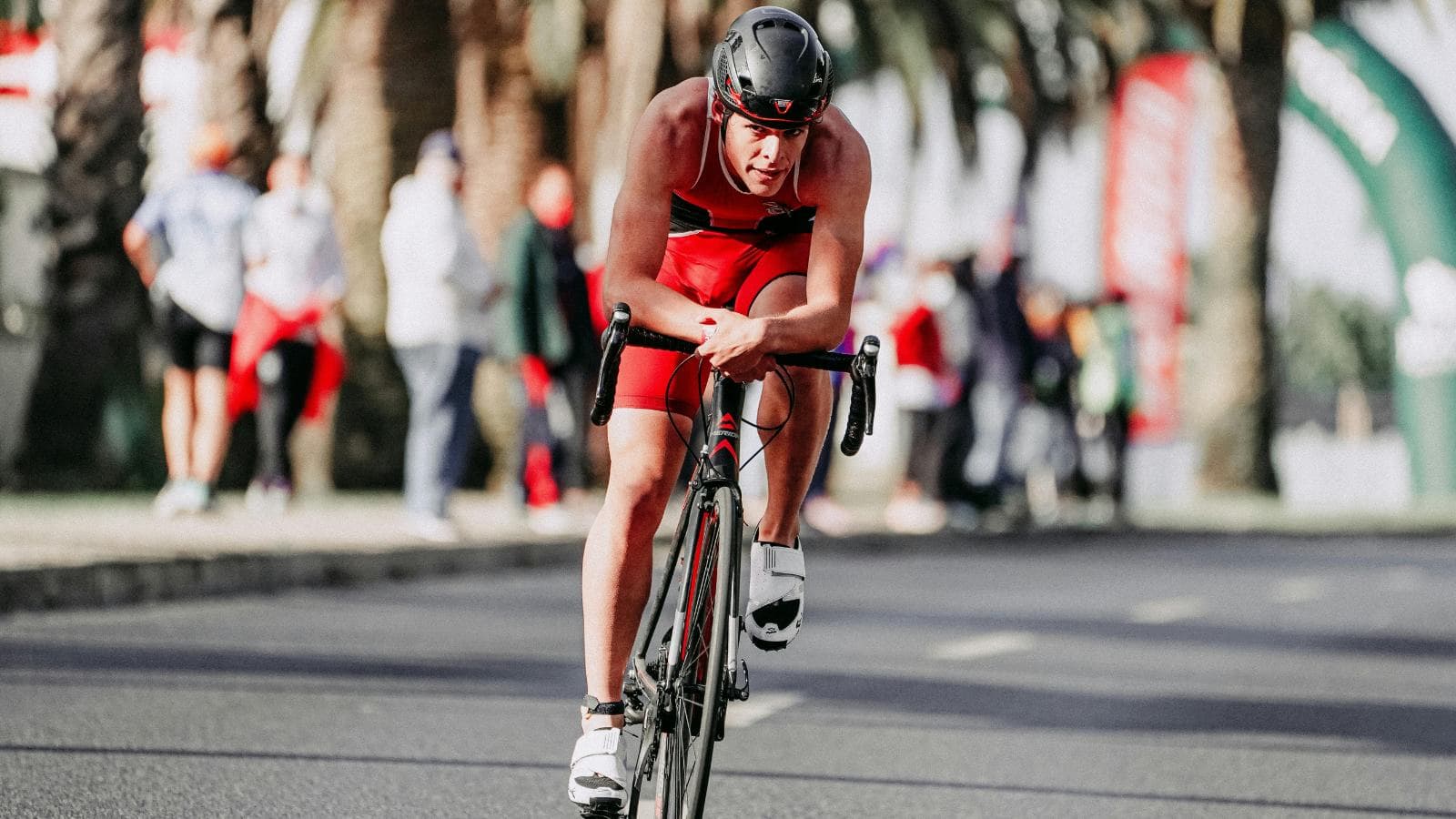triathlete practicing efficient pacing and technique during endurance training session