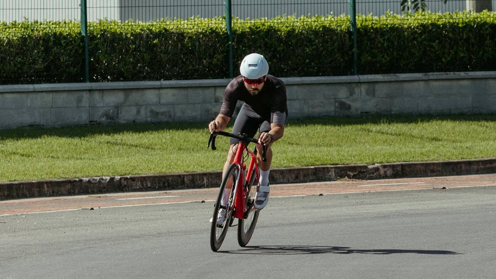 cyclist practicing balance and control drills to improve bike handling confidence