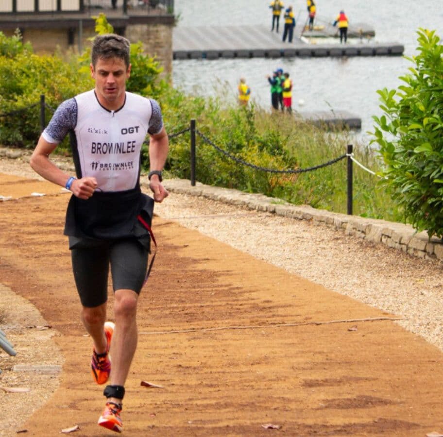 Jonny Brownlee competing at Supertri Blenheim.