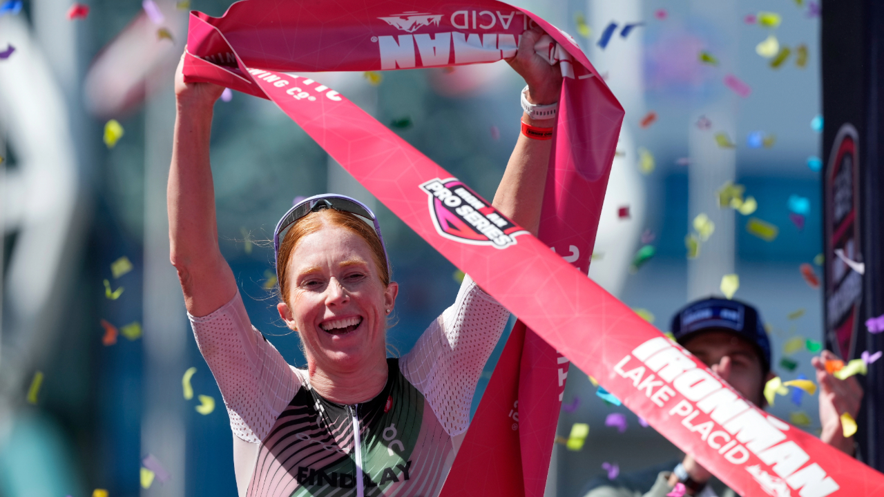Laura Findlay wins IRONMAN Lake Placid 2026.