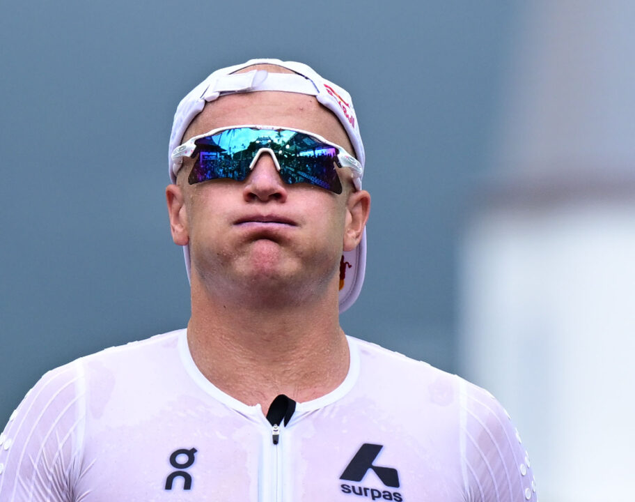 Kristian Blummenfelt crosses finish line kona 2026
